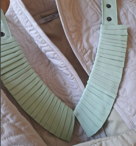 Piero Leather Collar Green Pastel