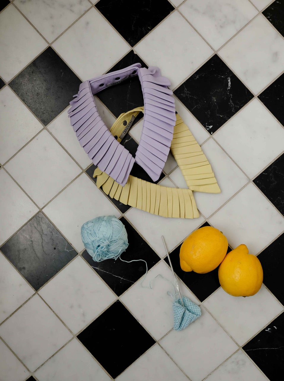 Piero Leather Collar Lilac