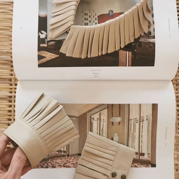Pleated leather accessories