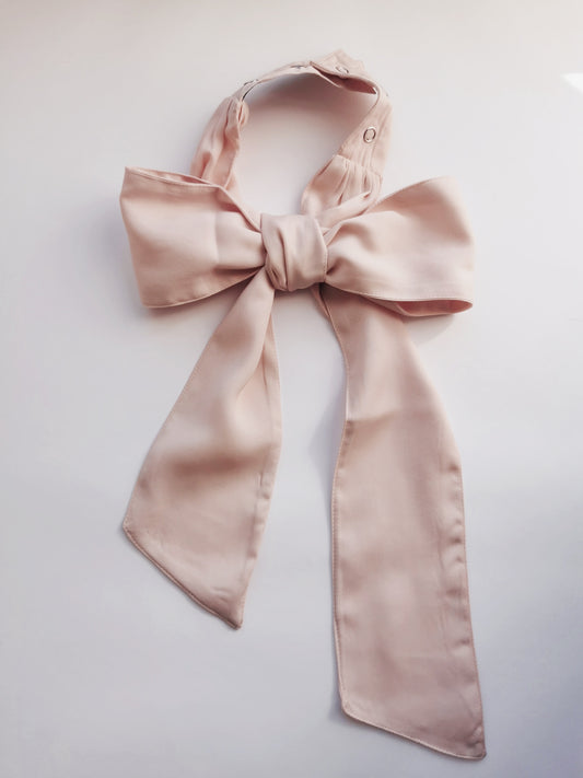 textile bow peach
